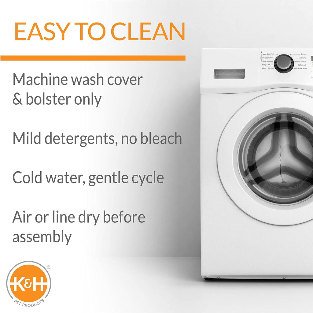 K&H Pet Products Original Bolster Pet Cot Outdoor Elevated Dog Bed with Removable Bolsters - Chocolate/Black Mesh, Large 30 X 42 X 7 Inches