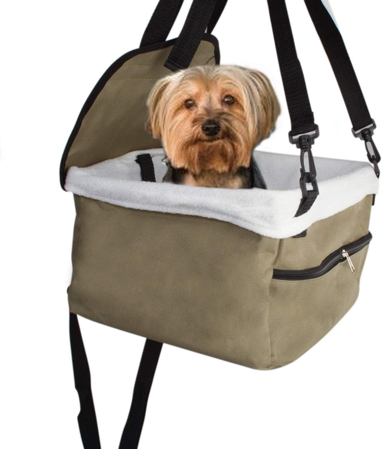 Dog Car Seat, Pet Carrier for Dogs, Puppy, Cat, Booster Seat with Safety Leash and Storage Pocket for Accessories, Portable, Soft Travel Bed for Small to Medium Sized Pets