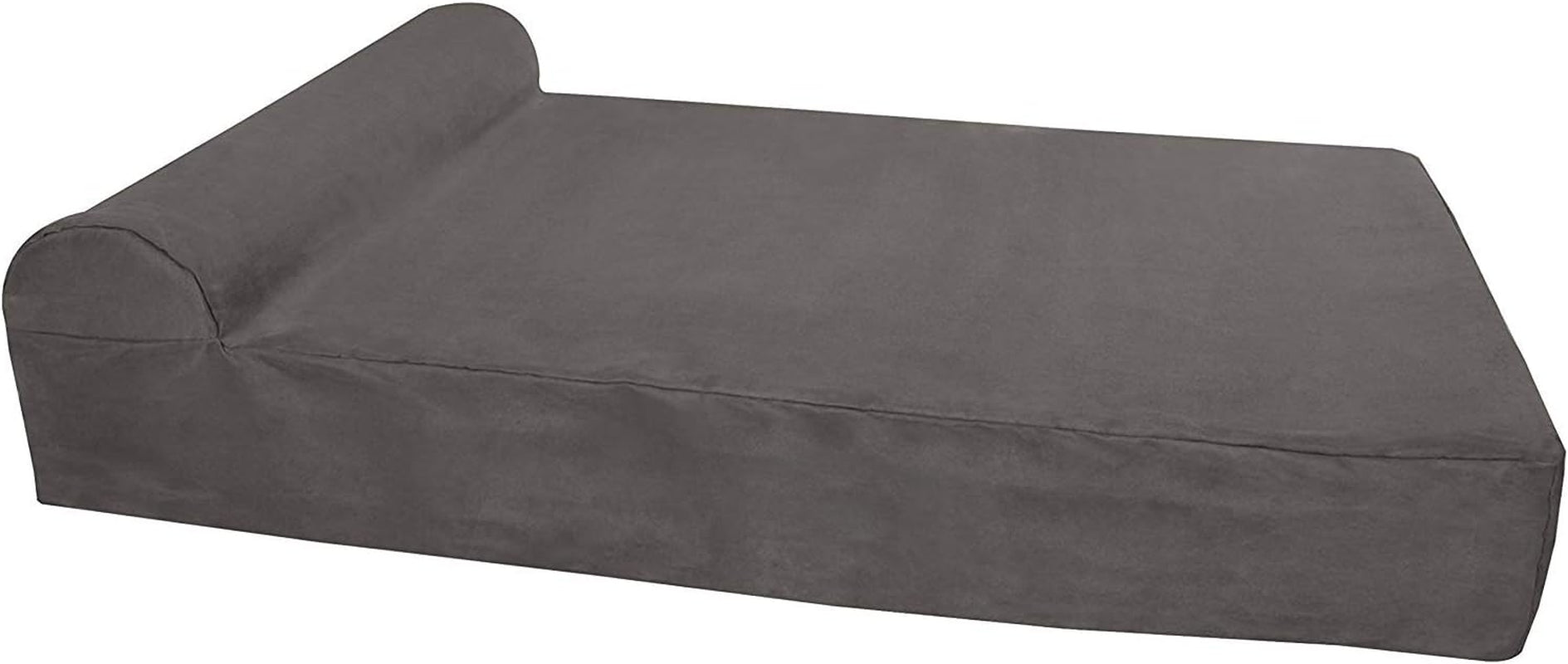 Barker Beds XL Orthopedic Dog Bed - 7" Pillow Top with Headrest - 75-120 Lbs - Memory Foam for Joint Pain & Arthritis - Vet Recommended, Washable Cover - Made in USA - 52"X36"X7" - Charcoal