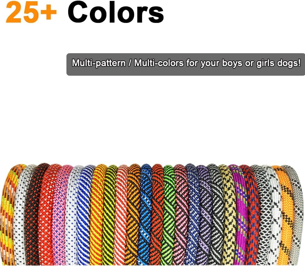 Heavy Duty Rope Dog Leash, 6/8/10FT Nylon Pet Leash, Soft Padded Handle Thick Lead Leashes for Large Medium Dogs (Orange, 1/2" * 6')