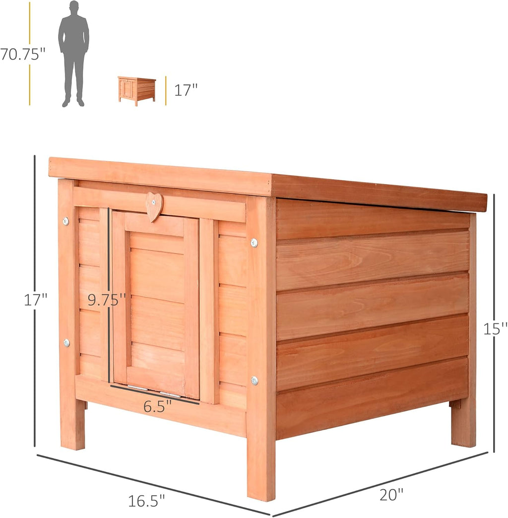 Small Wooden Rabbit Hutch Bunny Cage Guinea Pig Cage Duck House Dog House with Openable & Waterproof Roof, Natural