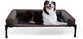 K&H Pet Products Original Bolster Pet Cot Outdoor Elevated Dog Bed with Removable Bolsters - Chocolate/Black Mesh, Large 30 X 42 X 7 Inches