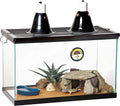 10 Gallon Pet Reptile Starter Habitat Kit with Light and Heat for Small Desert Dwelling Animals