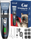 Oneisall Quiet Cat Clippers for Matted & Long Hair, 2-Speed Cordless Pet Shaver Grooming Kit for Cats, Small Dogs & Animals (Blue)
