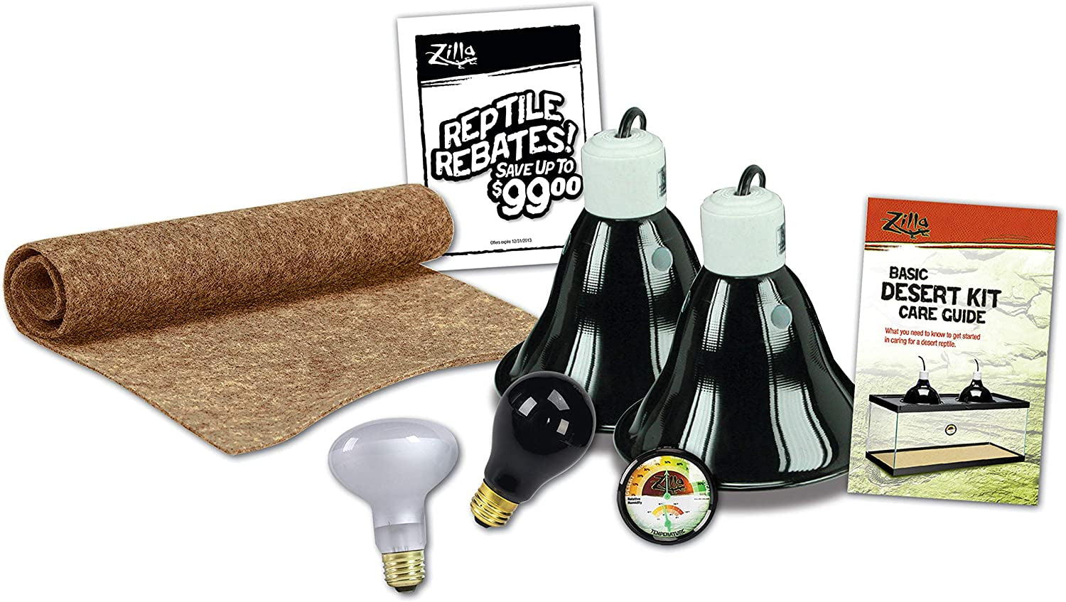 10 Gallon Pet Reptile Starter Habitat Kit with Light and Heat for Small Desert Dwelling Animals