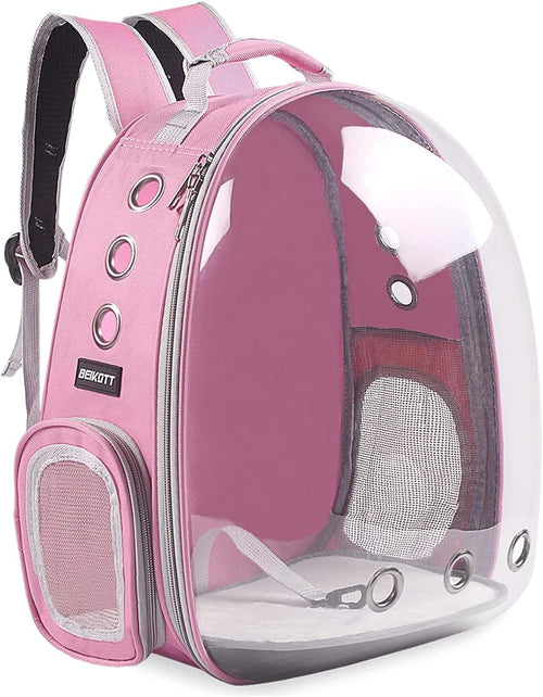 Cat Backpack Carriers, Dog Backpack, Pet Backpack for Small Cats Puppies Dogs Bunny, Airline-Approved Ventilate Transparent Bubble Backpack for Travel and Outdoor(Pink)