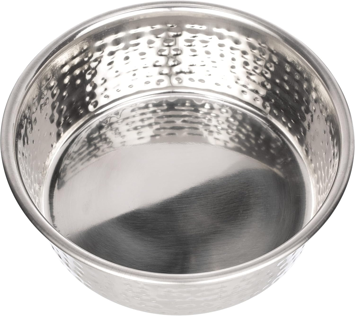 Hammered Decorative Designer Bowls - Luxury Style Premium Dog and Cat Dishes (Medium, Stainless)