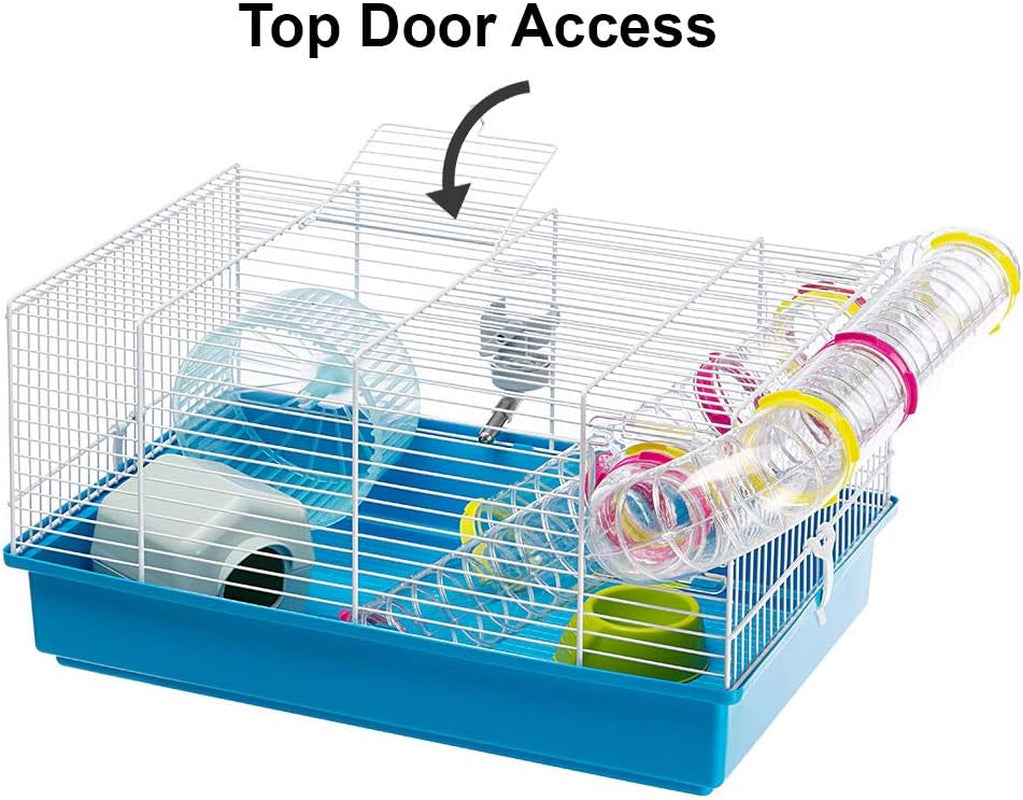 Paula Small Hamster Cage | Fun & Interactive Cage Measures Measures 18.11L X 11.61W X 9.6H & Includes All Accessories